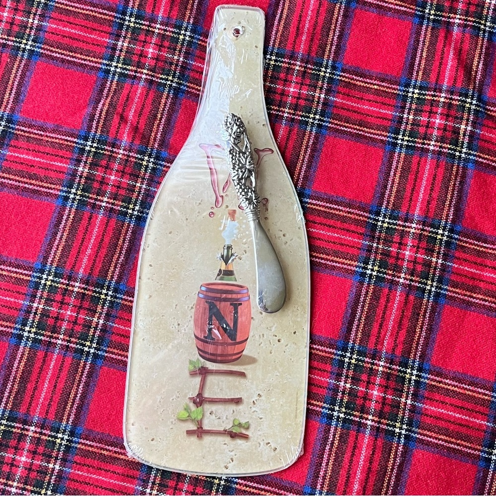 Free with Purchase Cheese Board Glass Knife Wine